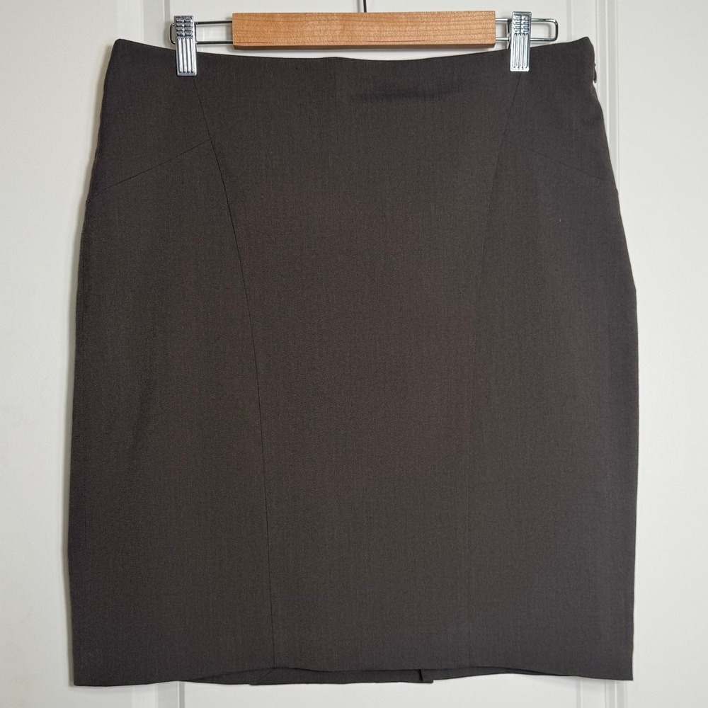 The Limited Womens Pencil‎ Skirt Brown Size 10 Side Zip Split Hem Lined